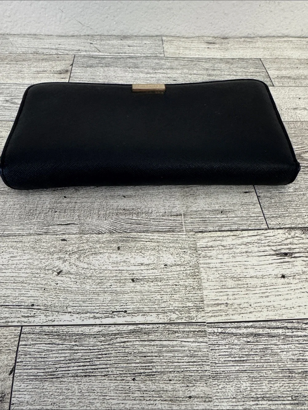 Kate Spade Black Leather Long 3/4 Zip Wallet